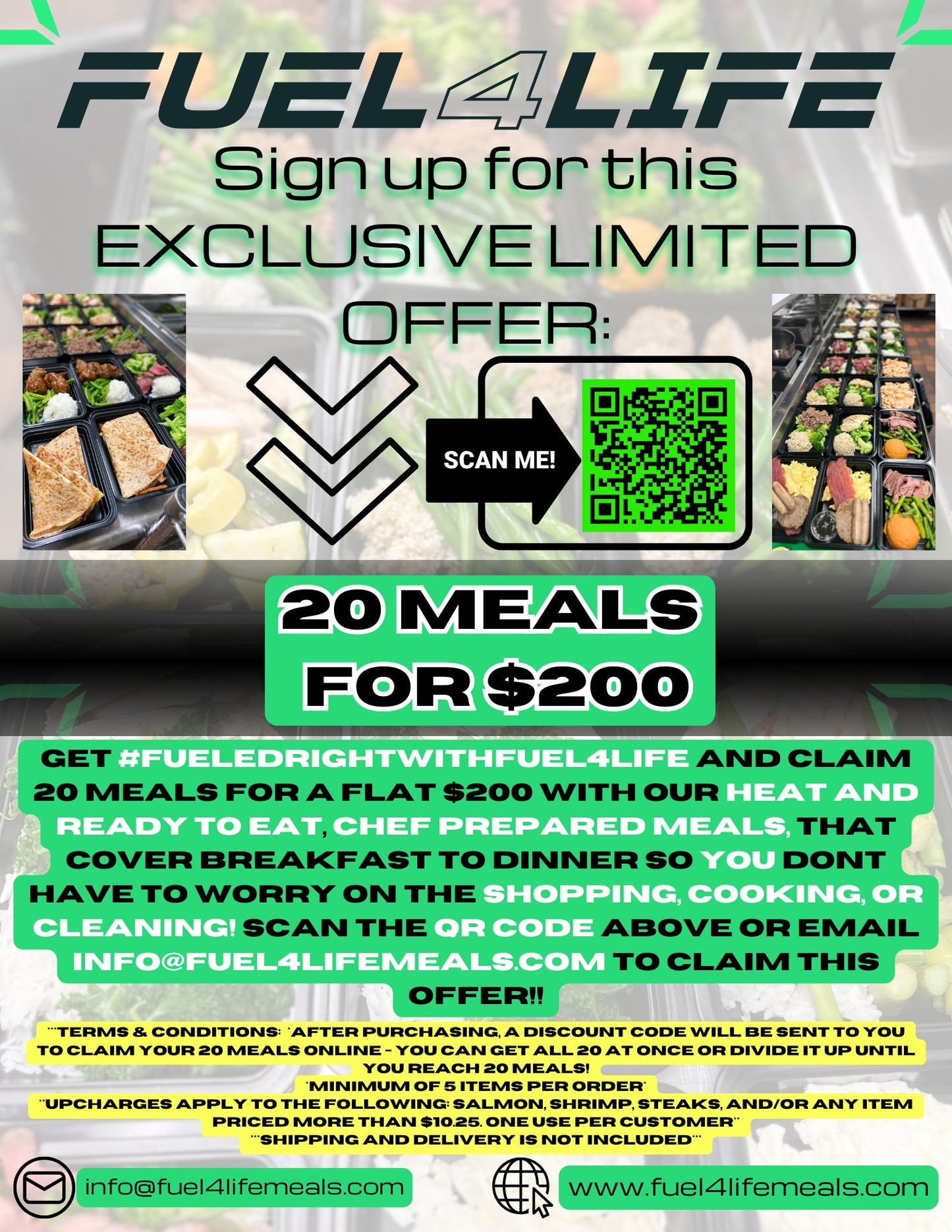 20 meals for $200 Promo