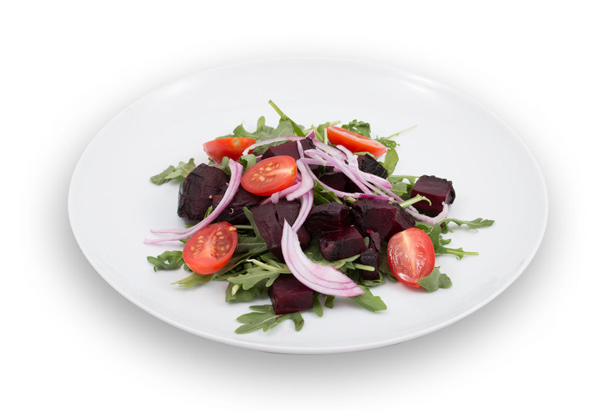 Beet & Baby Arugula Salad with 5oz London Broil + Avocado